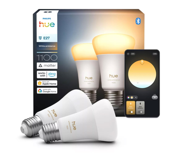 Philips Hue Inteligentna żarówka White Ambiance A60 E27 - 1100lm (2szt.) - 1490233 - zdjęcie 3